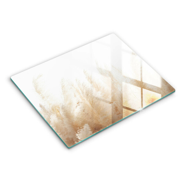 Herdabdeckplatte glas Pampasgras