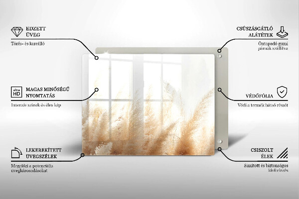 Herdabdeckplatte glas Pampasgras