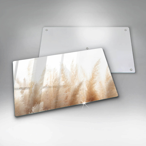 Herdabdeckplatte glas Pampasgras