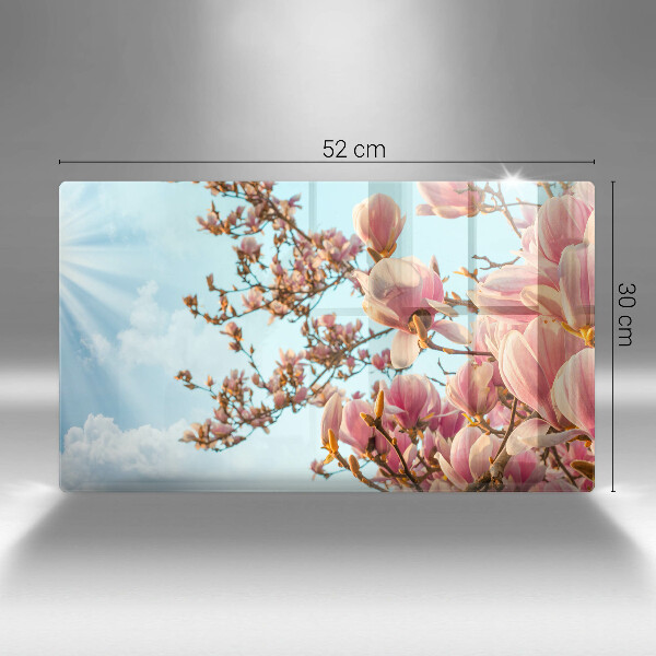 Herdabdeckplatte glas Rosa Blumenbaum