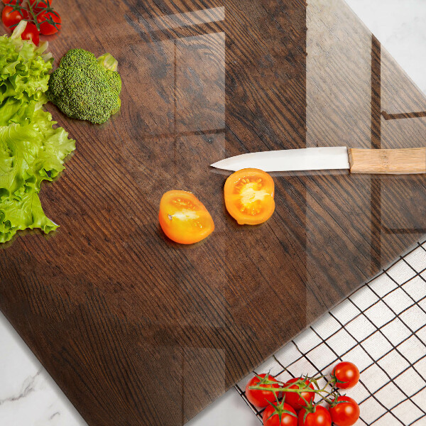 Ceranfeldabdeckung Dunkles Holzbrett