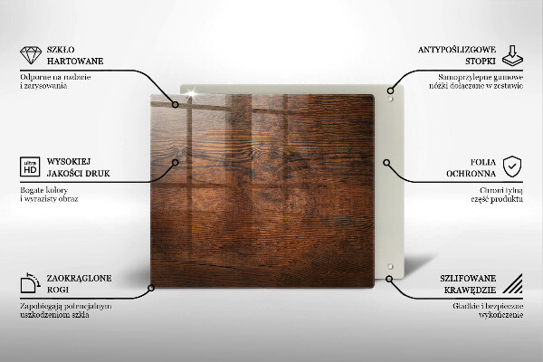 Ceranfeldabdeckung Dunkles Holzbrett
