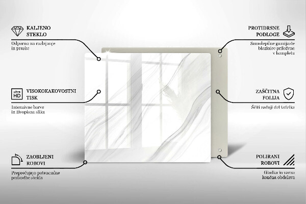 Ceranfeldabdeckung Zarter Marmor