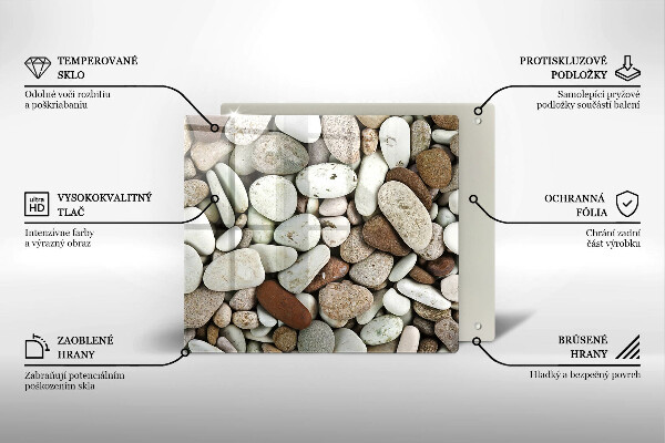 Herdplattenabdeckung Kleine Steine im Hintergrund