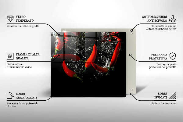 Herdplattenabdeckung Chilischoten in Wasser