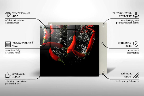 Herdplattenabdeckung Chilischoten in Wasser