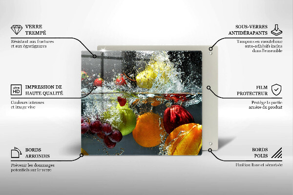 Herdplattenabdeckung Saftige Frucht in Wasser