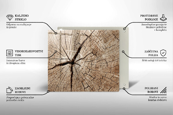Herdplattenabdeckung Querschnitt eines Baumes