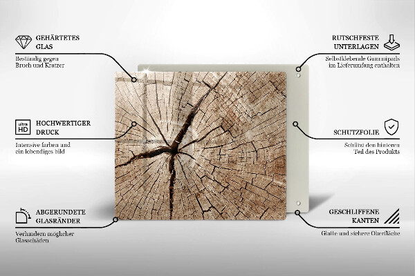 Herdplattenabdeckung Querschnitt eines Baumes