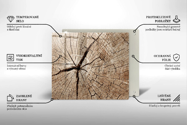 Herdplattenabdeckung Querschnitt eines Baumes