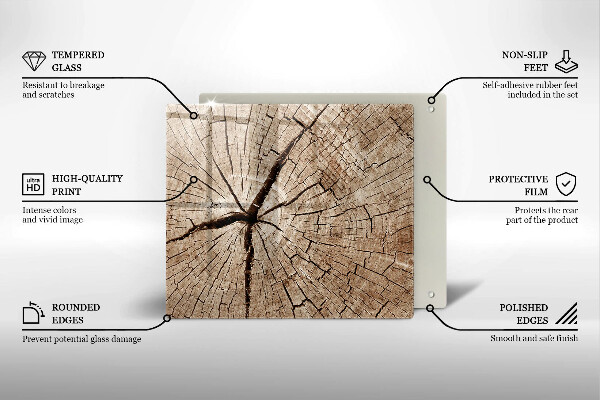 Herdplattenabdeckung Querschnitt eines Baumes