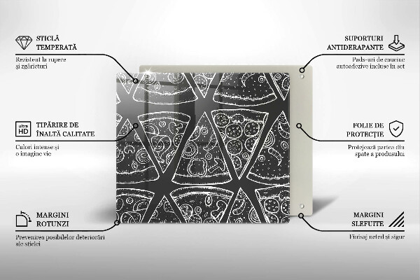Herdplattenabdeckung Pizzaillustration