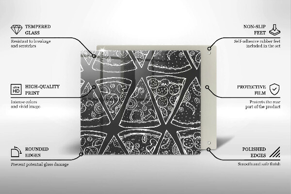 Herdplattenabdeckung Pizzaillustration