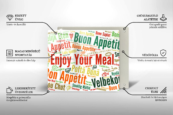 Herdplattenabdeckung Untertitel Guten Appetit Sprachen