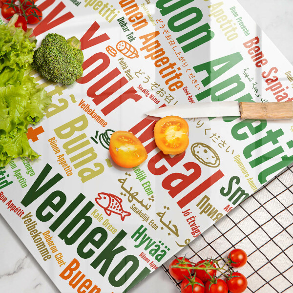 Herdplattenabdeckung Untertitel Guten Appetit Sprachen