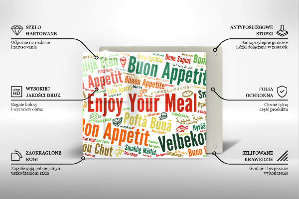 Herdplattenabdeckung Untertitel Guten Appetit Sprachen