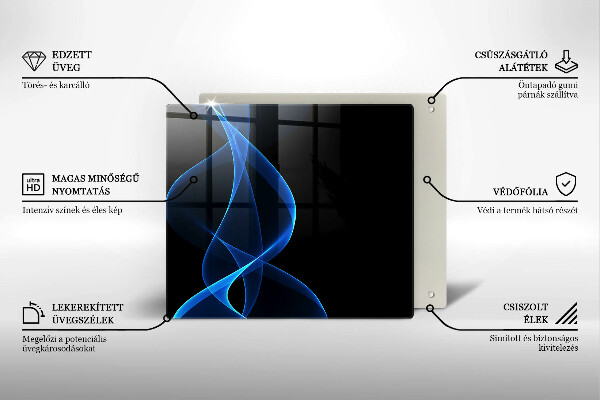 Herdplattenabdeckung Blaue Rauchlinien