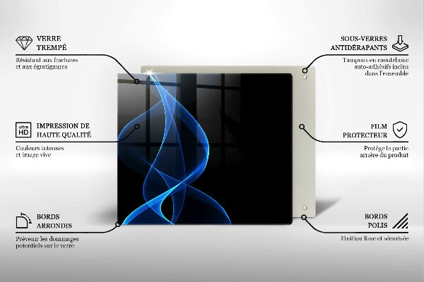 Herdplattenabdeckung Blaue Rauchlinien