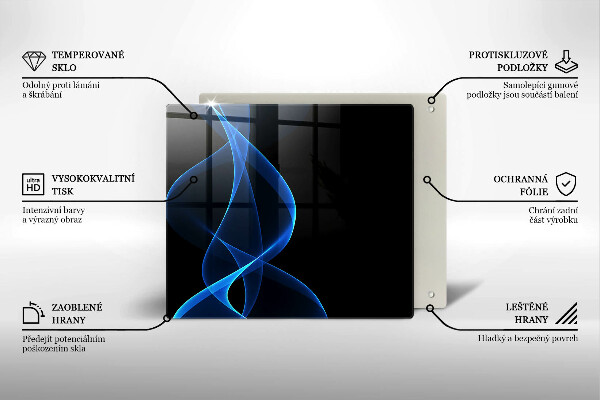 Herdplattenabdeckung Blaue Rauchlinien