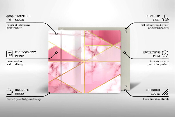 Herdplattenabdeckung Geometrischer Marmor