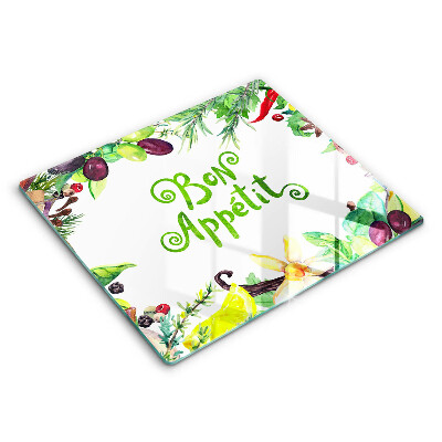 Ceranfeld schutz Inschrift Bon Appetit