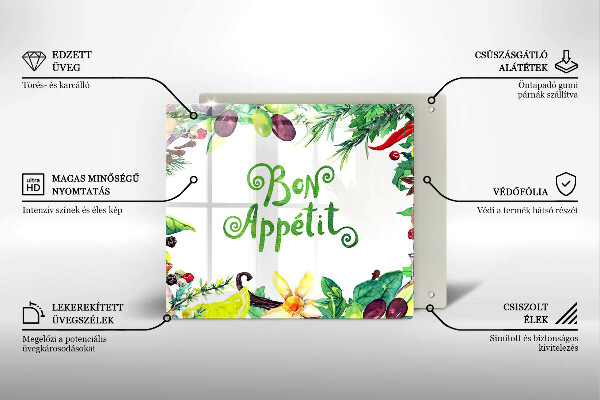 Ceranfeld schutz Inschrift Bon Appetit