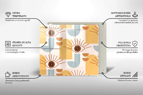 Herdplattenabdeckung Boho-Augenmuster