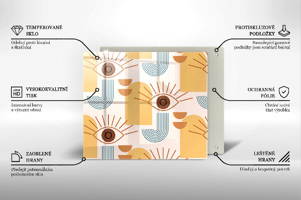 Herdplattenabdeckung Boho-Augenmuster