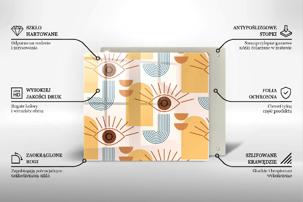 Herdplattenabdeckung Boho-Augenmuster