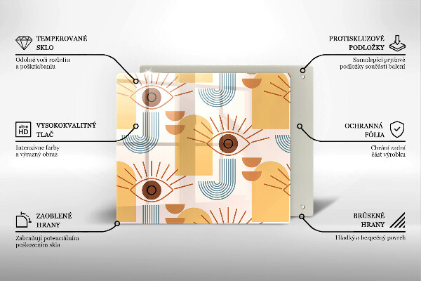 Herdplattenabdeckung Boho-Augenmuster