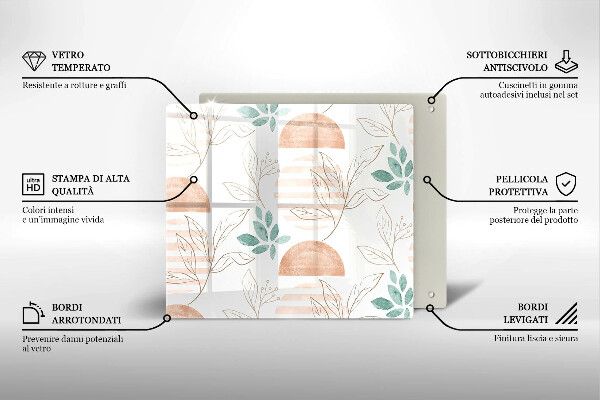 Herdplattenabdeckung Boho-Blättermuster