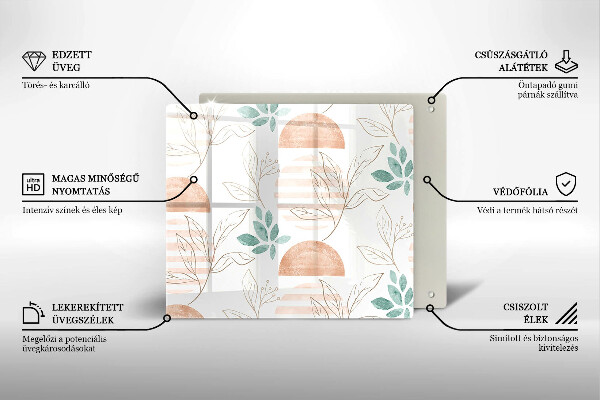 Herdplattenabdeckung Boho-Blättermuster