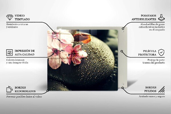 Ceranfeld schutz Blumen Zen-Steine