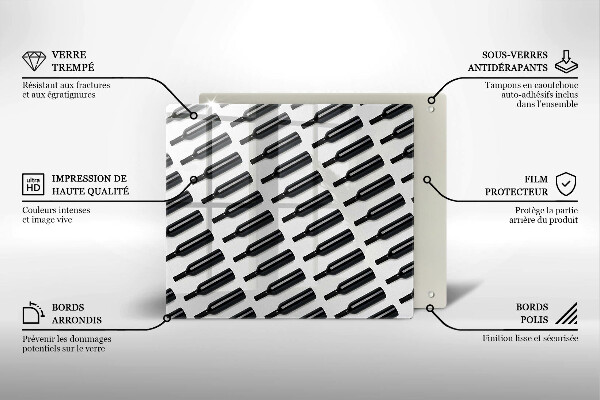 Ceranfeld schutz Schwarze Weinflaschen