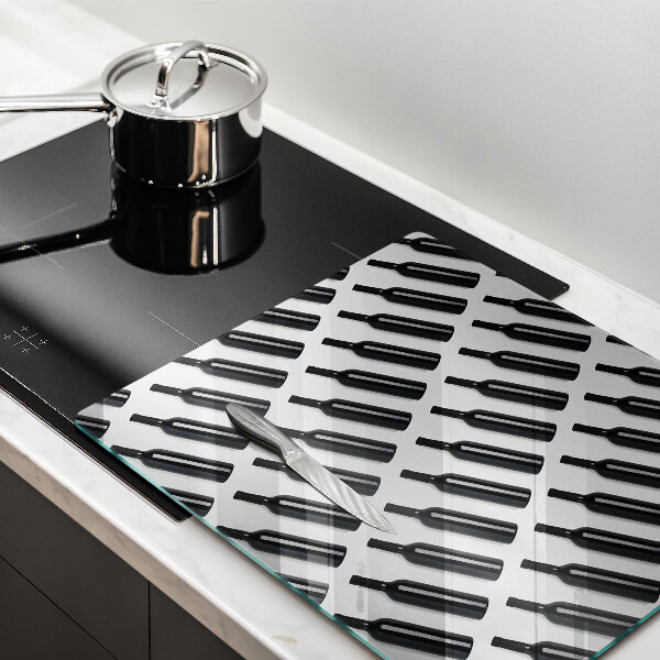 Ceranfeld schutz Schwarze Weinflaschen