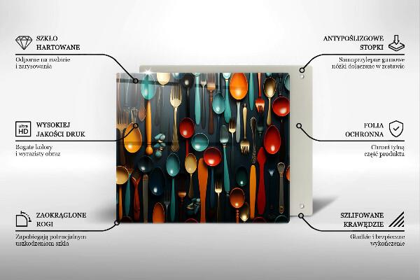 Ceranfeld schutz Bunte Löffel und Gabeln