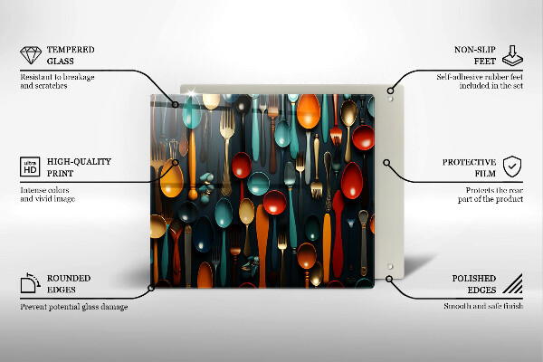 Ceranfeld schutz Bunte Löffel und Gabeln