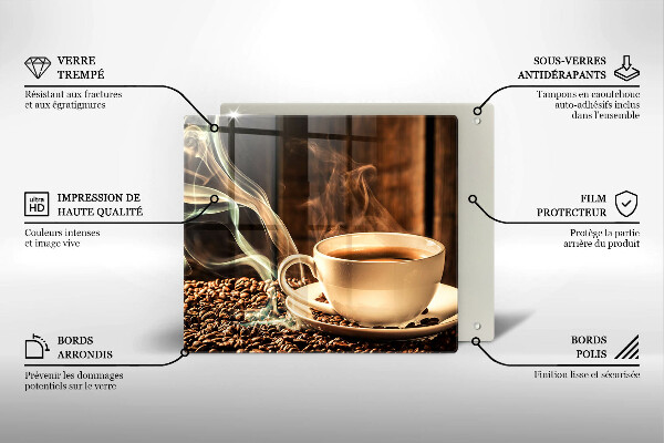 Ceranfeld schutz Tasse und Kaffeebohnen