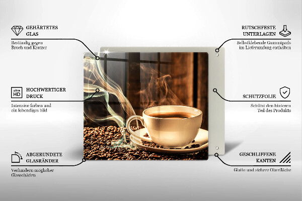 Ceranfeld schutz Tasse und Kaffeebohnen
