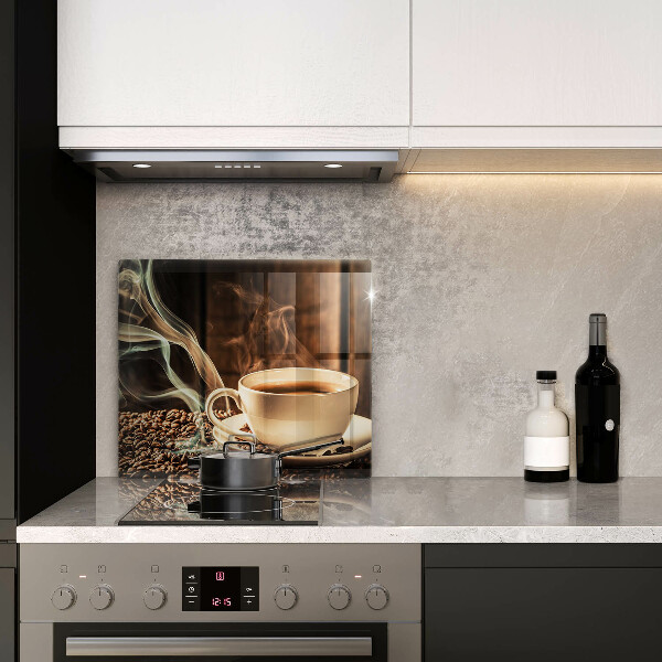 Ceranfeld schutz Tasse und Kaffeebohnen