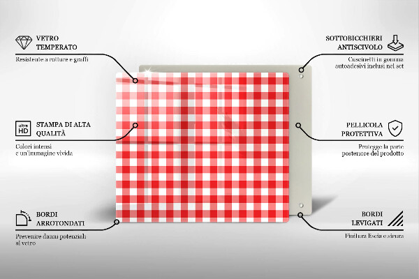 Ceranfeld schutz Rot-weißes Karomuster