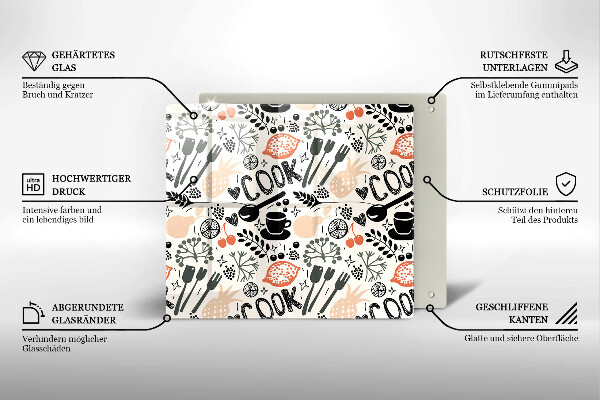 Ceranfeld schutz Cartoon-Küchenmotiv