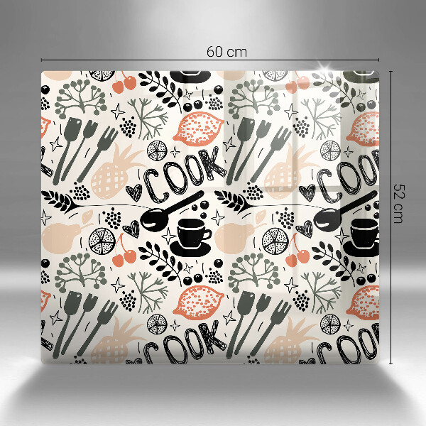 Ceranfeld schutz Cartoon-Küchenmotiv