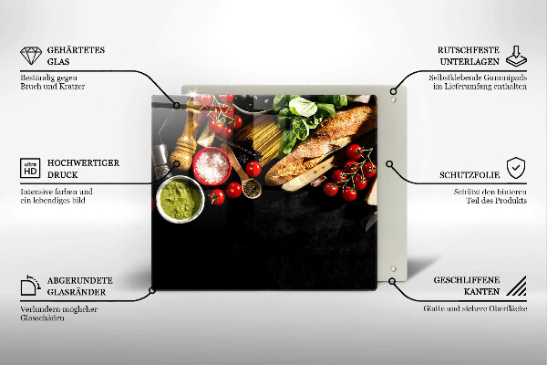 Herdplattenabdeckung Italienische Zutaten und Gewürze