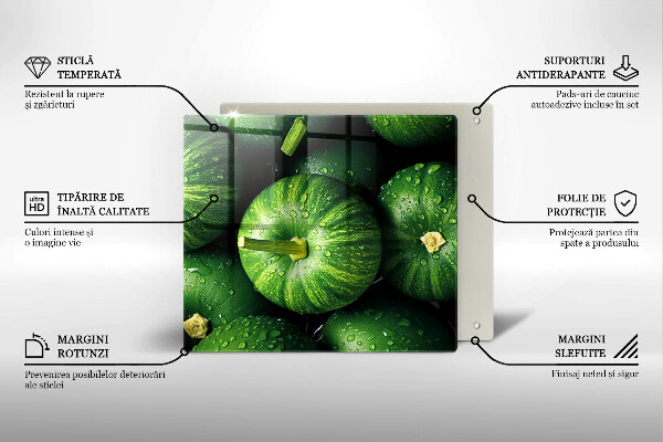 Herdplattenabdeckung Grüne Kürbisse