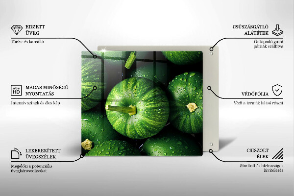 Herdplattenabdeckung Grüne Kürbisse