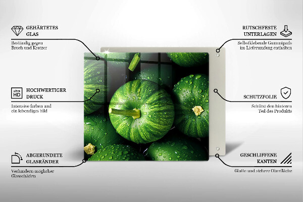 Herdplattenabdeckung Grüne Kürbisse