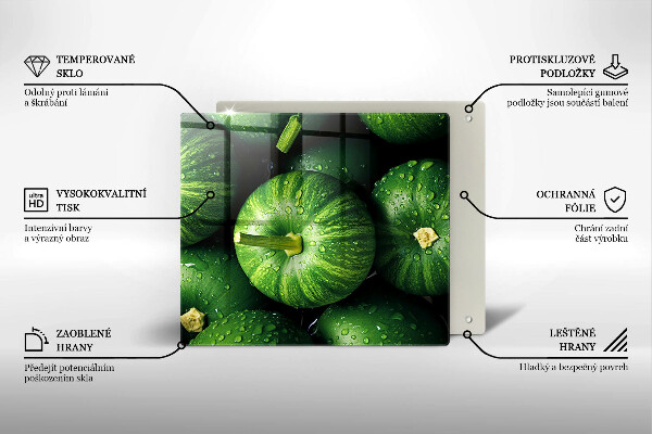 Herdplattenabdeckung Grüne Kürbisse