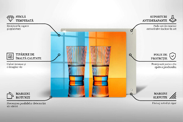 Herdplattenabdeckung Zwei Gläser Wasser