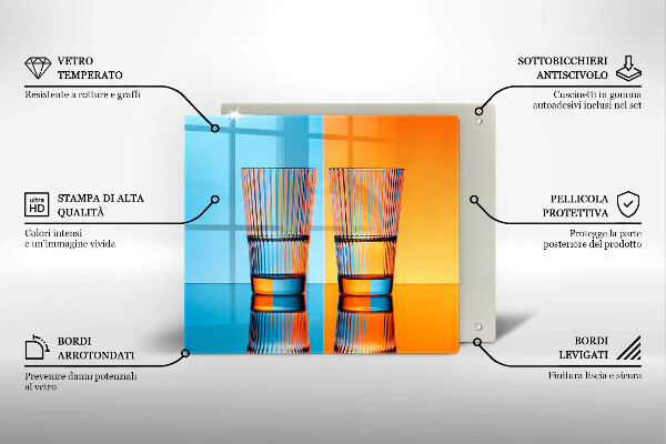 Herdplattenabdeckung Zwei Gläser Wasser